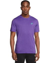 Nike - Sportswear Club Crewneck Embroidered Futura Short Sleeve T Shirt - Lyst