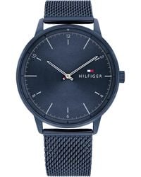 Tommy Hilfiger - Reloj Analógico de Cuarzo para hombre con correa de malla de acero inoxidable Negro - 1791845 - Lyst