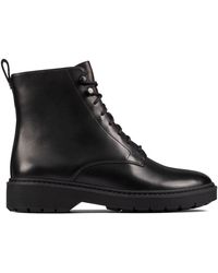Clarks - Witcombe Hi 2 Leather Boots In Black Standard Fit Size 8 - Lyst