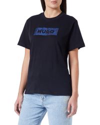 HUGO - Vintage Tee 1 T-Shirt aus Baumwoll-Jersey mit Logo-Artwork der neuen Saison Schwarz S - Lyst