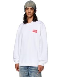 DIESEL - _S-NLABEL-L1 Felpa_Sweatshirt_Weiß_L - Lyst