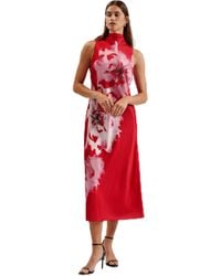 Ted Baker - WMD-ALIARA-Printed Cowl Neck Midi Slip Dress Kleid für besondere Anlässe - Lyst