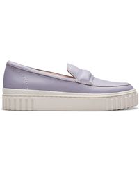 Clarks - Mayhill Cove Leather Shoes In Lilac Standard Fit Size 6 - Lyst