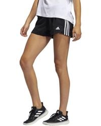 adidas - ,womens,pacer 3-stripes Woven Shorts,black/white,x-large - Lyst