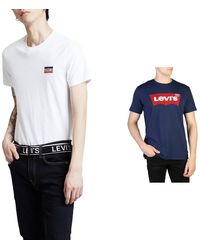 Levi's - T-Shirt Sportwear White/Mineral Black XS T-Shirt Dress Blues XS - Lyst