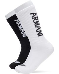 Emporio Armani - Macro Logo 2er-Pack kurze Socken - Lyst