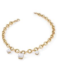 Guess - Flashing Lights Gold Tone Necklace Jubn04231jwygt - Lyst