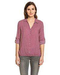 Tom Tailor Bluse Langarm Hemd legere Passform leicht Shirt - Rot