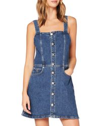 Calvin Klein Button Down Tank Dress Vestido - Azul