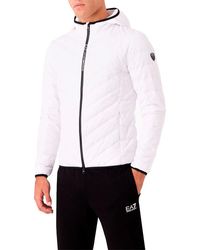 Emporio Armani - EA7 Packable Premium Shield Daunenjacke mit Kapuze - 8NPB14, Weiß, XL - Lyst