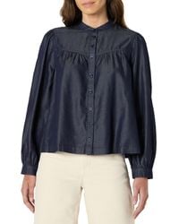 Amazon Essentials - Relaxed-fit Denim Chambray Long-sleeve Blouse - Lyst