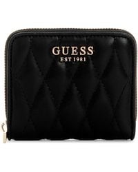 Guess - Geldbörse Valla Zip Around Wallet Black schwarz - Lyst