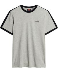 Superdry - Essential Retro T-Shirt mit Logo Grau Fleckig Meliert/Schwarz XXXL - Lyst