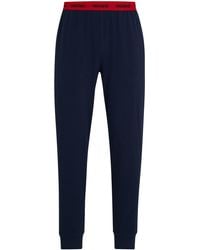 HUGO - Stretch-cotton Jersey Pajama Bottoms With Logo Waistband - Lyst