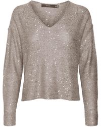 Vero Moda - Vmleilani New LS-Pullover con Scollo a V Maglione Lavorato a Maglia - Lyst