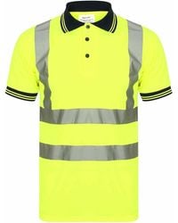 adidas - Aztec Hi Viz Vis High Visibility Polo Neck Short Sleeves T Shirts Reflective Tape Safety Hi Vis Collared Neck Security Work - Lyst