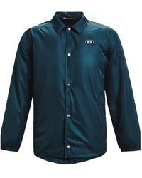 Under Armour - Ua Performance Originators Coaches Jacket Teal Blue Fleece Lined ' Size Large L - Lyst