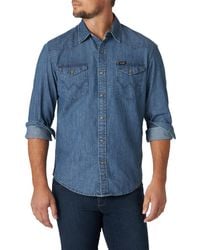 Wrangler - Iconic Regular Fit Snap Shirt Camicia Button-Down - Lyst