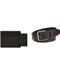 Fossil - Uomo Derrick Portafoglio in pelle nera e cintura Brody - Lyst