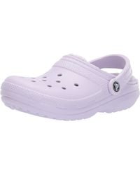 fuzzy crocs lavender