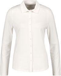 Gerry Weber - Langarm Poloshirt mit Durchgehender Knopfleiste Langarm unifarben Off-White 44 - Lyst