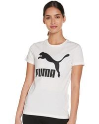 PUMA - Womens Classics Logo Tee Tshirt - Lyst