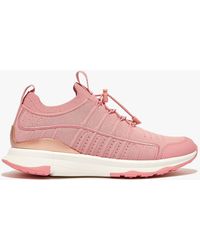 Fitflop - Vitamin Ff Metal-pop Knit Ladies Trainers Corralina/rose Gold - Lyst