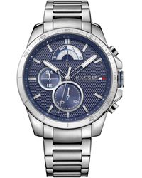 Tommy Hilfiger Damon Horloge TH1791421 Multi Date Heren Staal Blauw