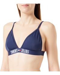 Tommy Hilfiger - Tommy Jeans Mujer Top de bikini triangular con relleno - Lyst