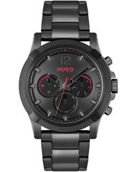 HUGO - Analogue Multifunction Quartz Watch For Men With Black Stainless Steel Bracelet - 1530296 - Lyst