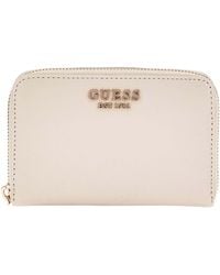 Guess - Laurel Zip Around Wallet Bone - Lyst
