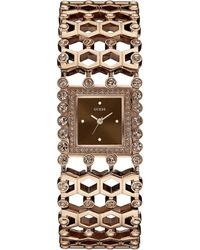 Guess - Charming S Analogue Japanese Quartz Watch With Stainless Steel Gold Plated Bracelet W0574l3 - Lyst