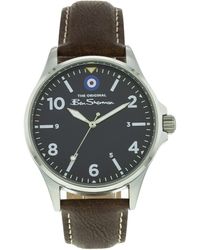 Ben Sherman - S Watch With Navy Blue Dial And Brown Strap - Lyst