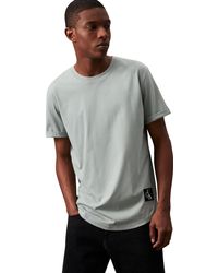 Calvin Klein - Badge Short Turn Up Sleeve Round Neck T-shirt - Lyst