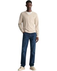 GANT - Classic Cotton V-neck Sweater - Lyst