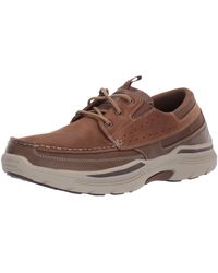 skechers boat shoes red