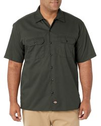 Dickies - Big-tall Short-sleeve Work Shirt,olive Green,3x - Lyst