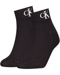 Calvin Klein - Socks Organic Cotton Monogram Quarter Calcetín - Lyst