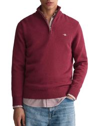 GANT - Casual Cotton Half Zip Sweater - Lyst