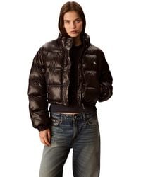 Calvin Klein - Jeans Shine Crop Puffer Jacket Lv047d504g Jackets - Lyst