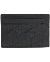 HUGO - S Ethon Hi M Cardcase Leather Card Holder With Stacked And Geometric Logo Embossing - Lyst