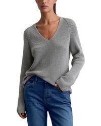 Marc O' Polo - Marc OߴPolo Strickpullover mit V-Ausschnitt Relaxed Fit - Lyst
