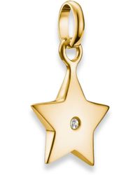 Thomas Sabo - Charm Club Connect Charm-Anhänger Stern mit weißem Stein 18k Vergoldung Recyceltes 925 Silber CC1238-414-14 - Lyst