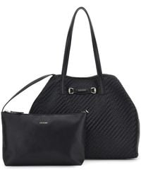 Guess - Vikky Ii Large 2 In 1 Tote Bag L Black - Lyst