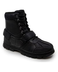 Nautica Kressler Lace Up Adjustable Strap Winter Snow Boots Insulated Water Resistant Shoe - Noir