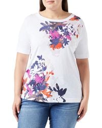 Gerry Weber - T-Shirt mit floralem Frontprint Kurzarm unifarben - Lyst