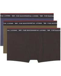 DIESEL - Set di tre boxer lunghi con elastico con logo - Lyst