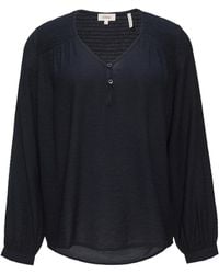 S.oliver - Strukturierte Bluse aus Viskosemix mit Smok Details Navy 36 - Lyst