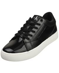 Calvin Klein - Classic Cupsole Black White S Patent Leather Trainers - Lyst