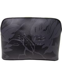 Ted Baker - Holl Bolt On Saffiano Wash Bag Toiletry Cosmetic Bag In Black - Lyst